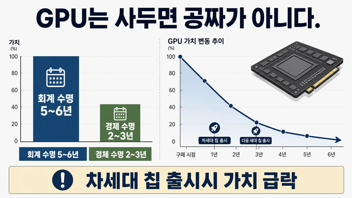 GPU 회계 수명과 경제 수명 차이 인포그래픽