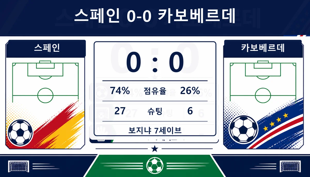 스페인 0-0 카보베르데 경기 스코어 인포그래픽