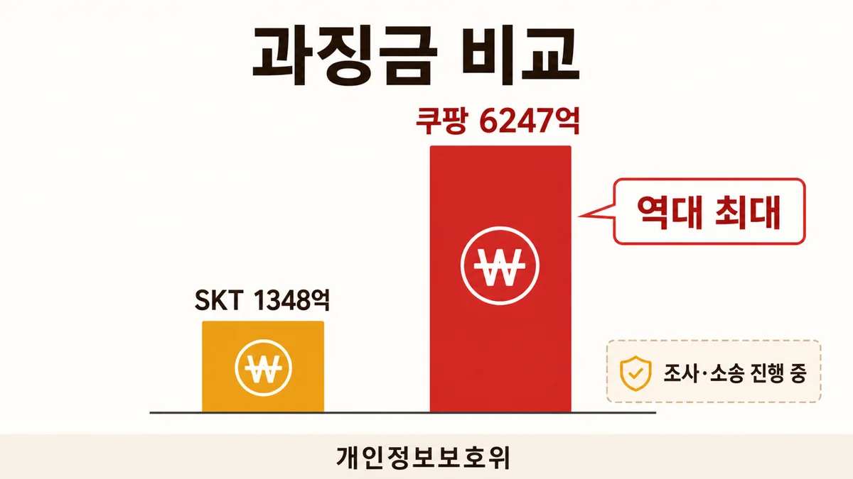 SKT 1348억 vs 쿠팡 6247억 역대 과징금 비교
