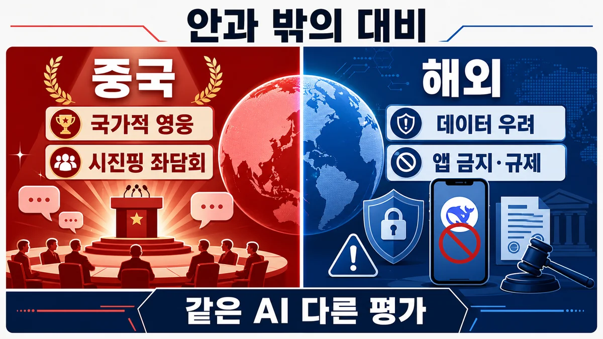 딥시크 중국 내 영웅 대우 vs 이탈리아 한국 해외 금지