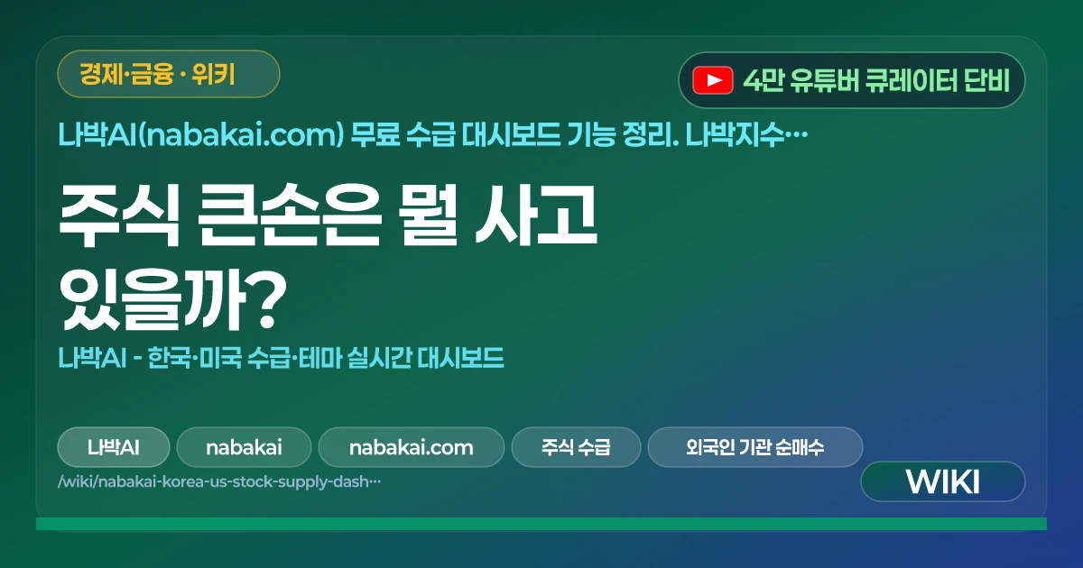 주식 큰손은 뭘 사고 있을까? | 나박AI - 한국·미국 수급·테마 실시간 대시보드