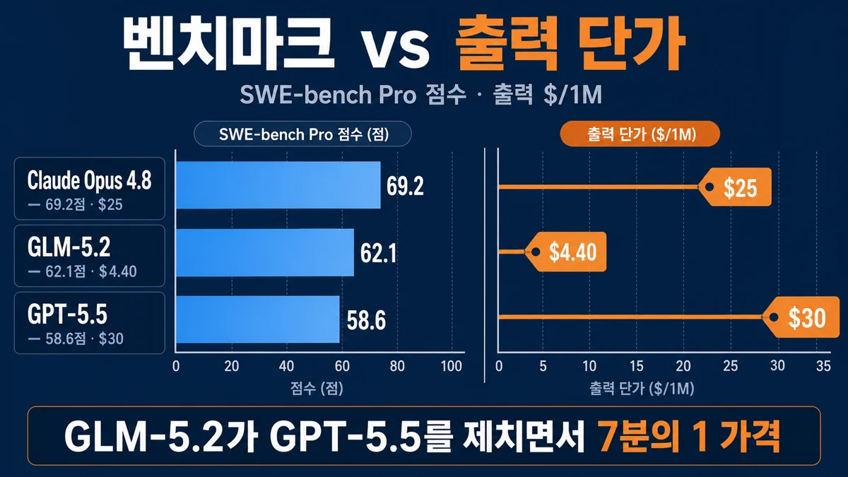 벤치마크 vs 출력 단가
