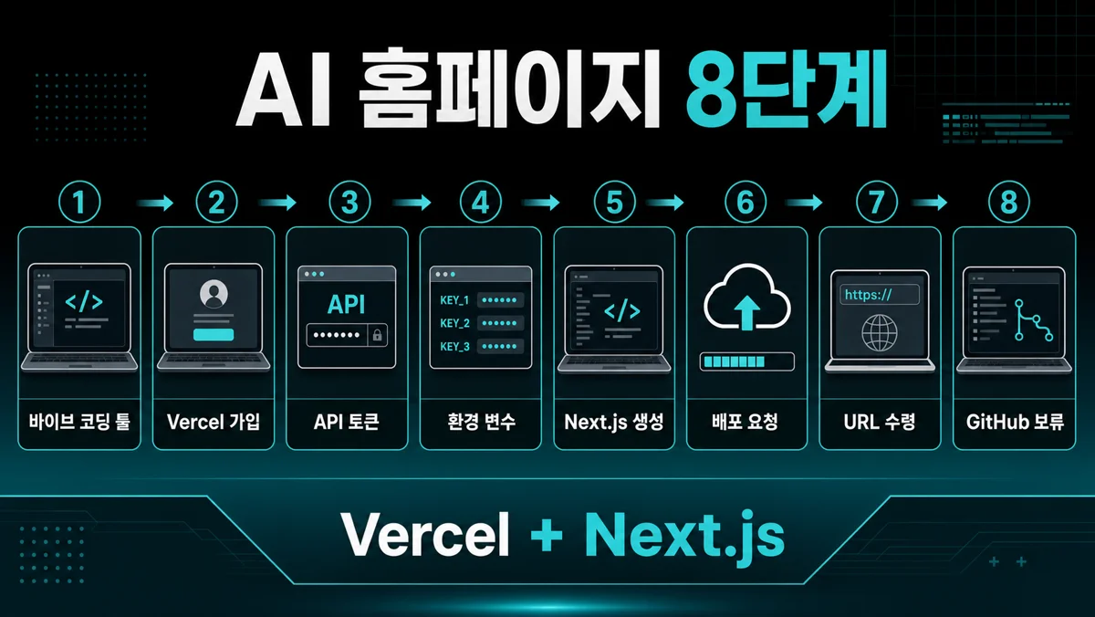 AI로 홈페이지 만드는 8단계 — 바이브 코딩 툴 Vercel 토큰 배포 URL