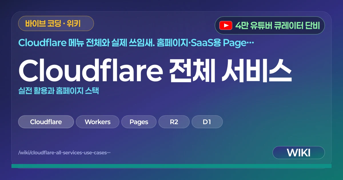 Cloudflare 전체 서비스 | 실전 활용과 홈페이지 스택