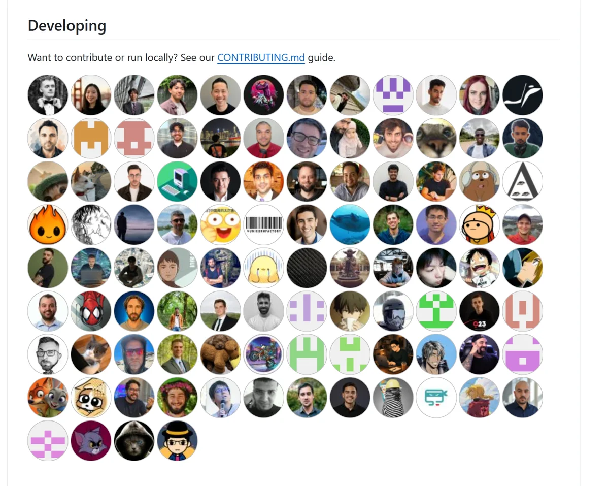 Orca GitHub Developing 기여자 그리드