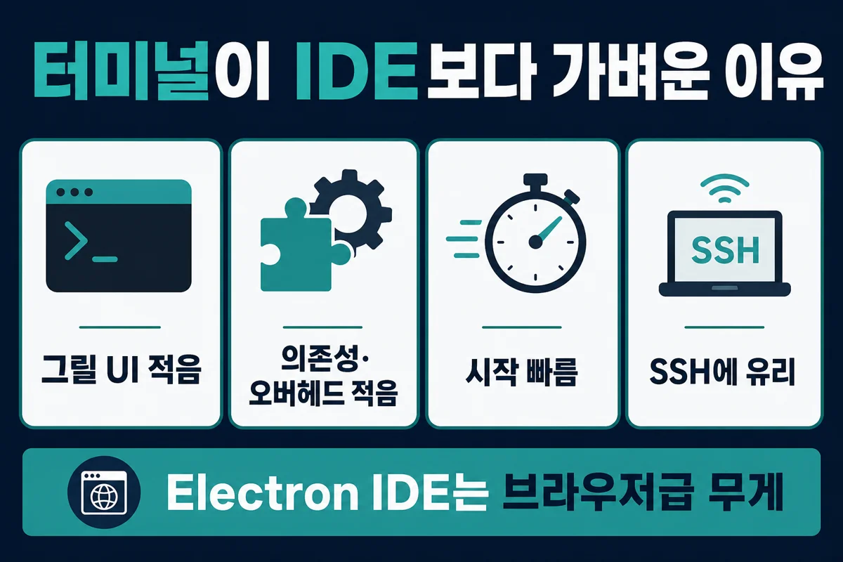 터미널이 IDE보다 가벼운 이유