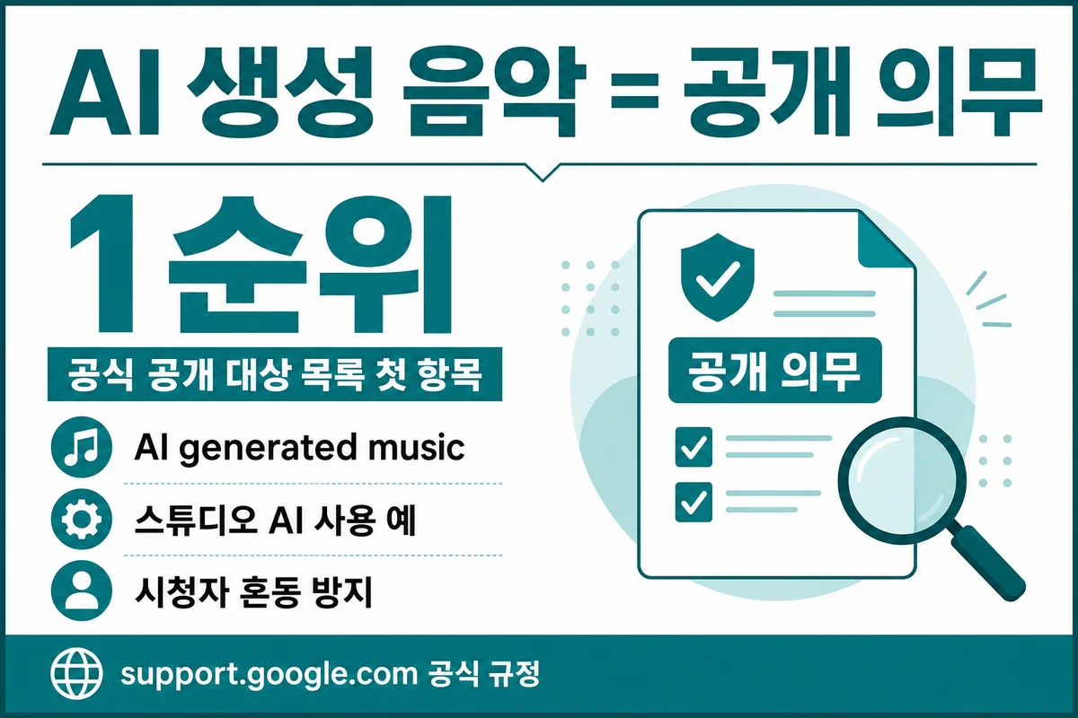 AI 생성 음악은 공개 의무