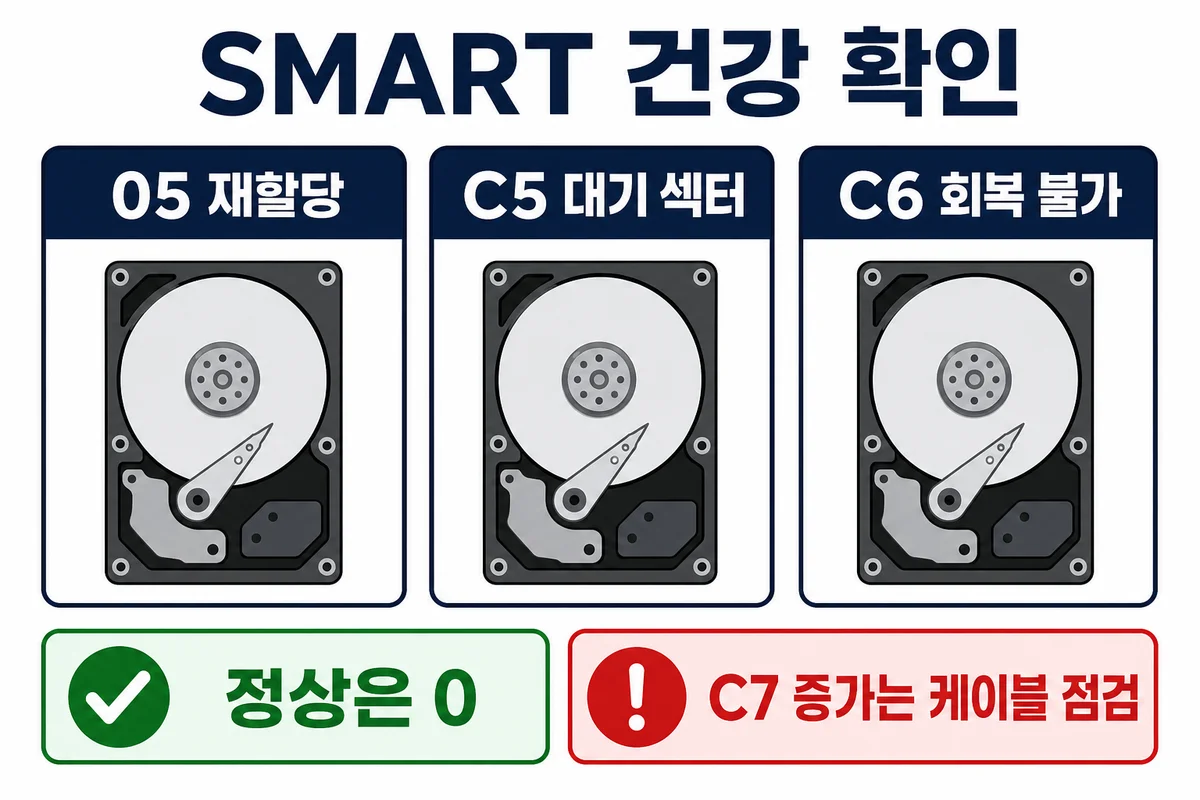 HDD SMART 건강 지표