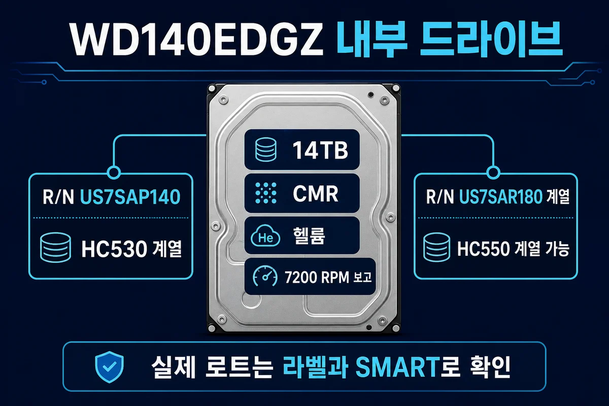 WD140EDGZ 내부 드라이브와 참조번호