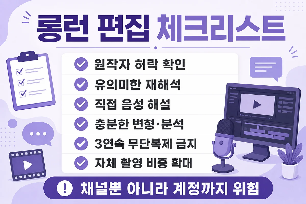 롱런 편집 체크리스트