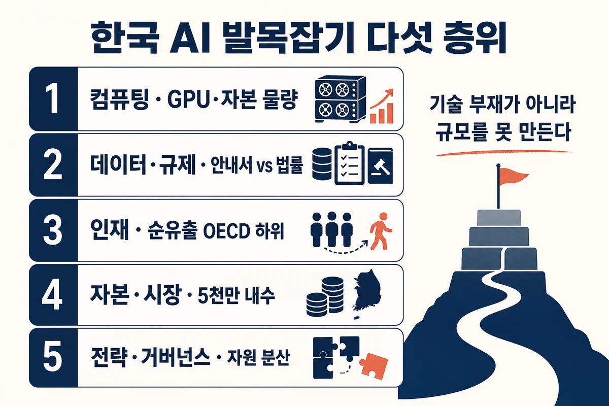 한국 AI 발목잡기 다섯 층위