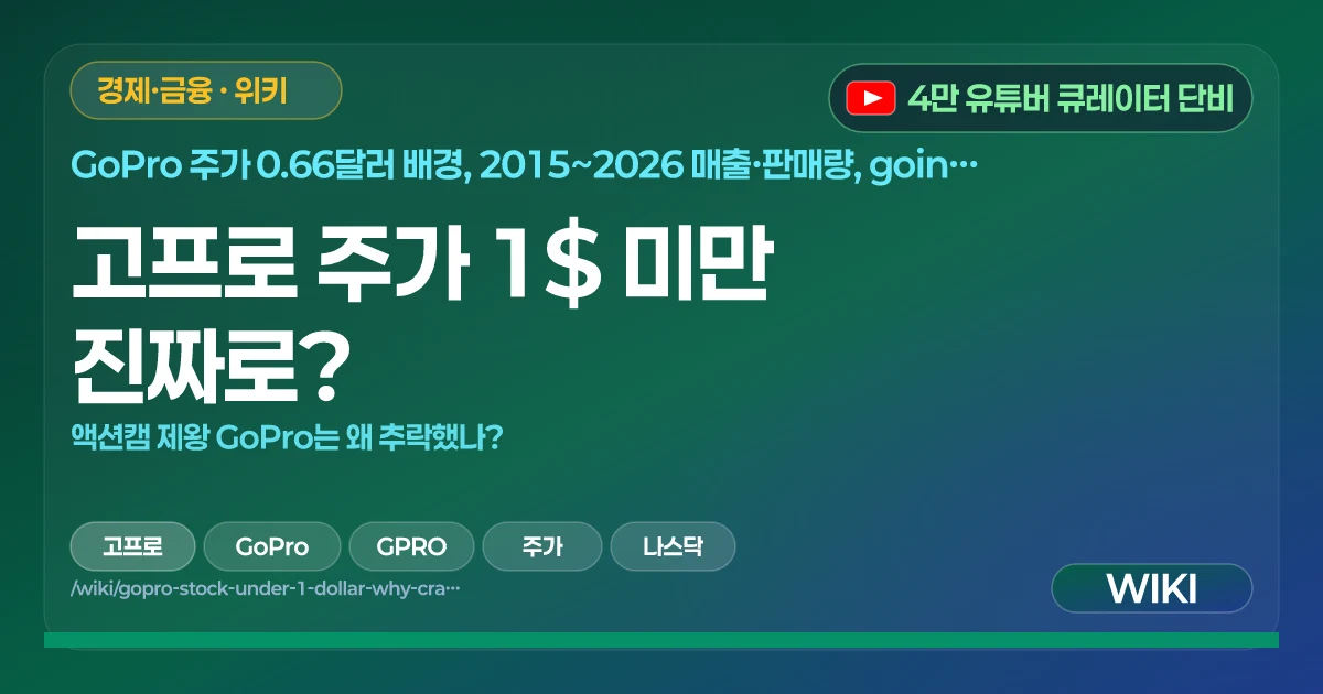 고프로 주가 1$ 미만 진짜로? | 액션캠 제왕 GoPro는 왜 추락했나?