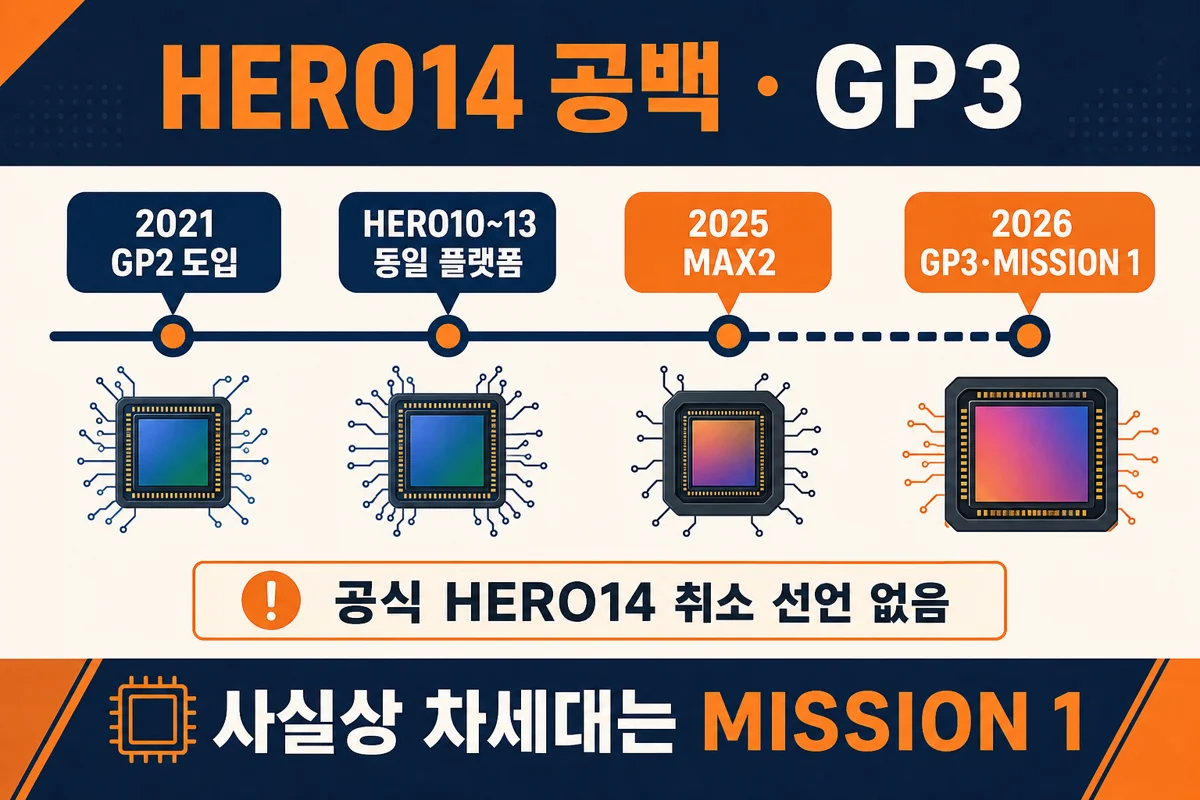 HERO14 공백과 GP2에서 GP3·MISSION 1 타임라인