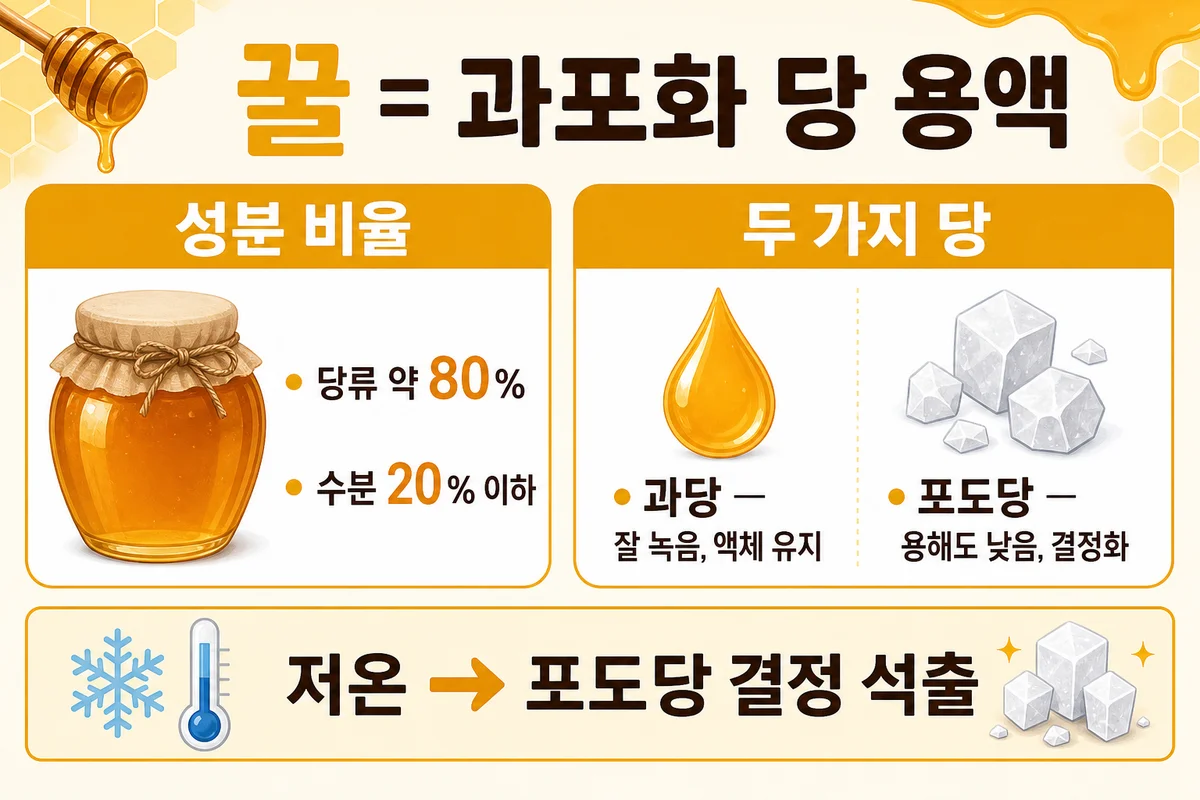 꿀 과포화 당 용액 인포그래픽
