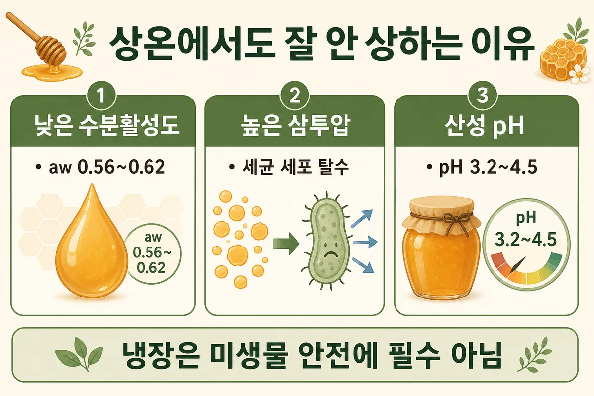 상온에서 꿀이 잘 안 상하는 이유 인포그래픽