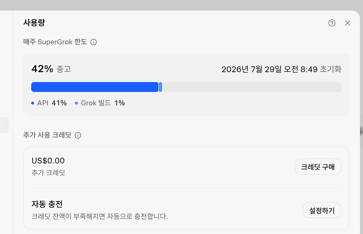 사용량 42%