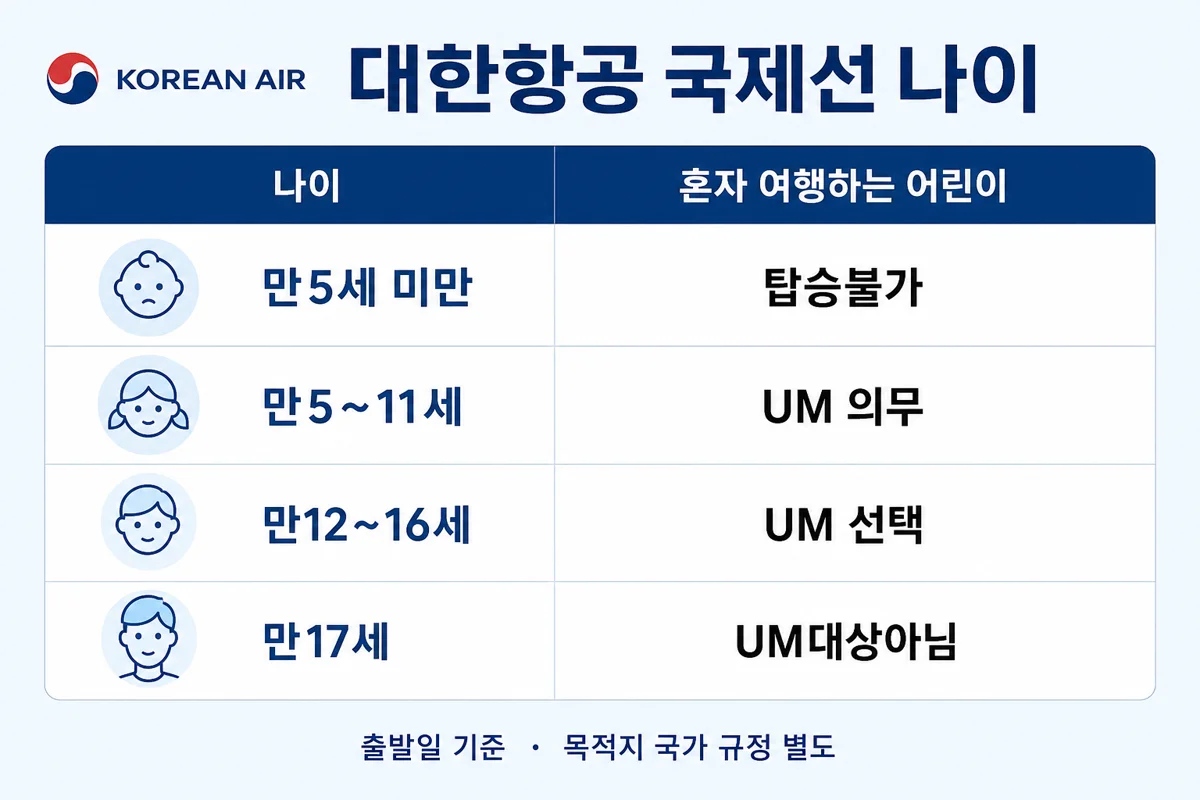대한항공 국제선 UM 나이표