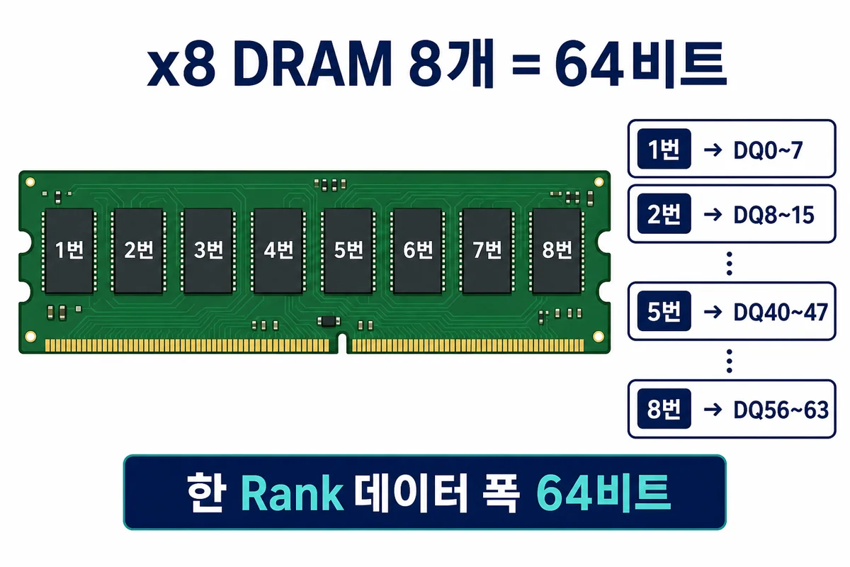 x8 DRAM 64비트