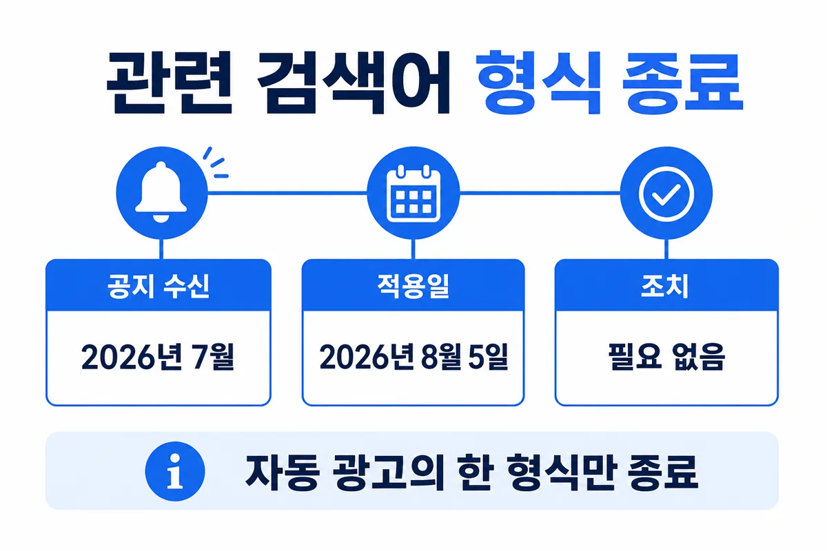 관련 검색어 형식 종료 일정