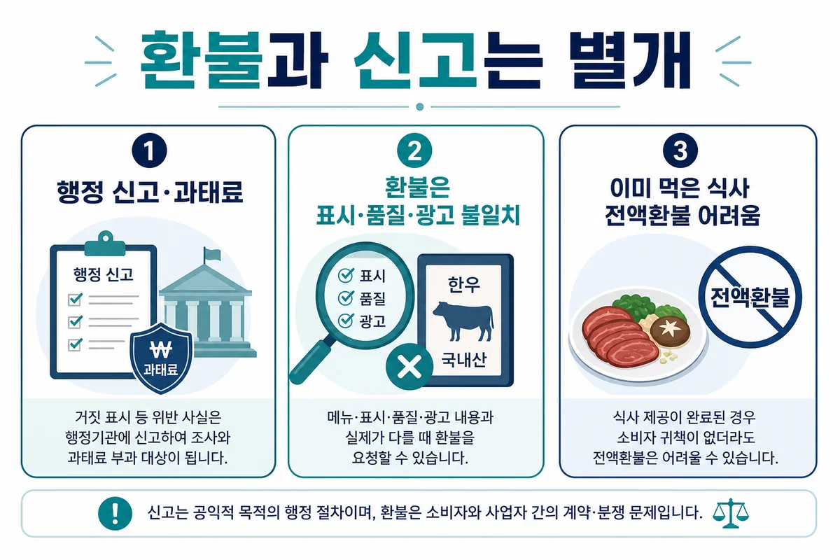 환불과 신고는 별개
