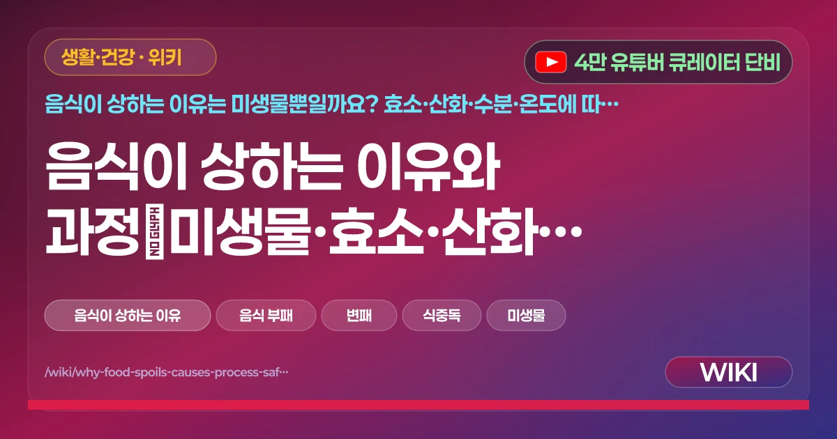 음식이 상하는 이유와 과정｜미생물·효소·산화와 상한 음식의 위험성