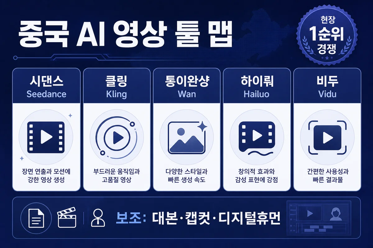 중국 AI 영상 툴 맵