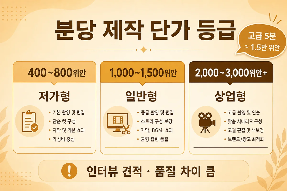 분당 AI 영상 제작 단가 등급