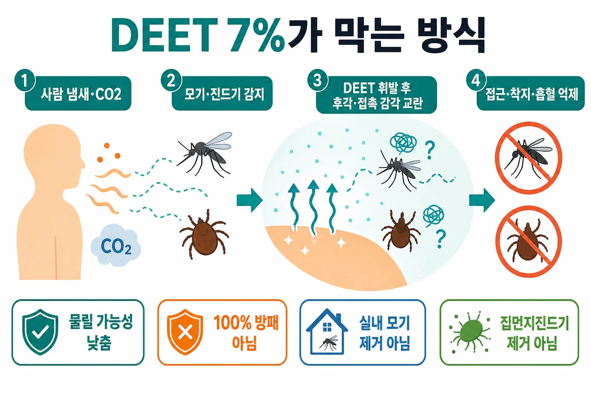 DEET 7% 작용 방식