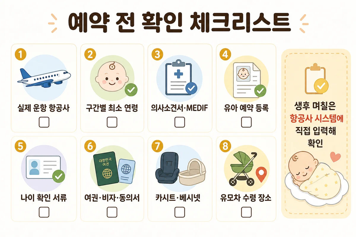 신생아 비행기 예약 전 체크리스트