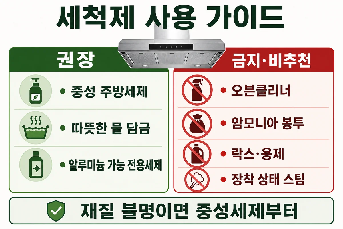 세척제 사용 가이드 인포그래픽