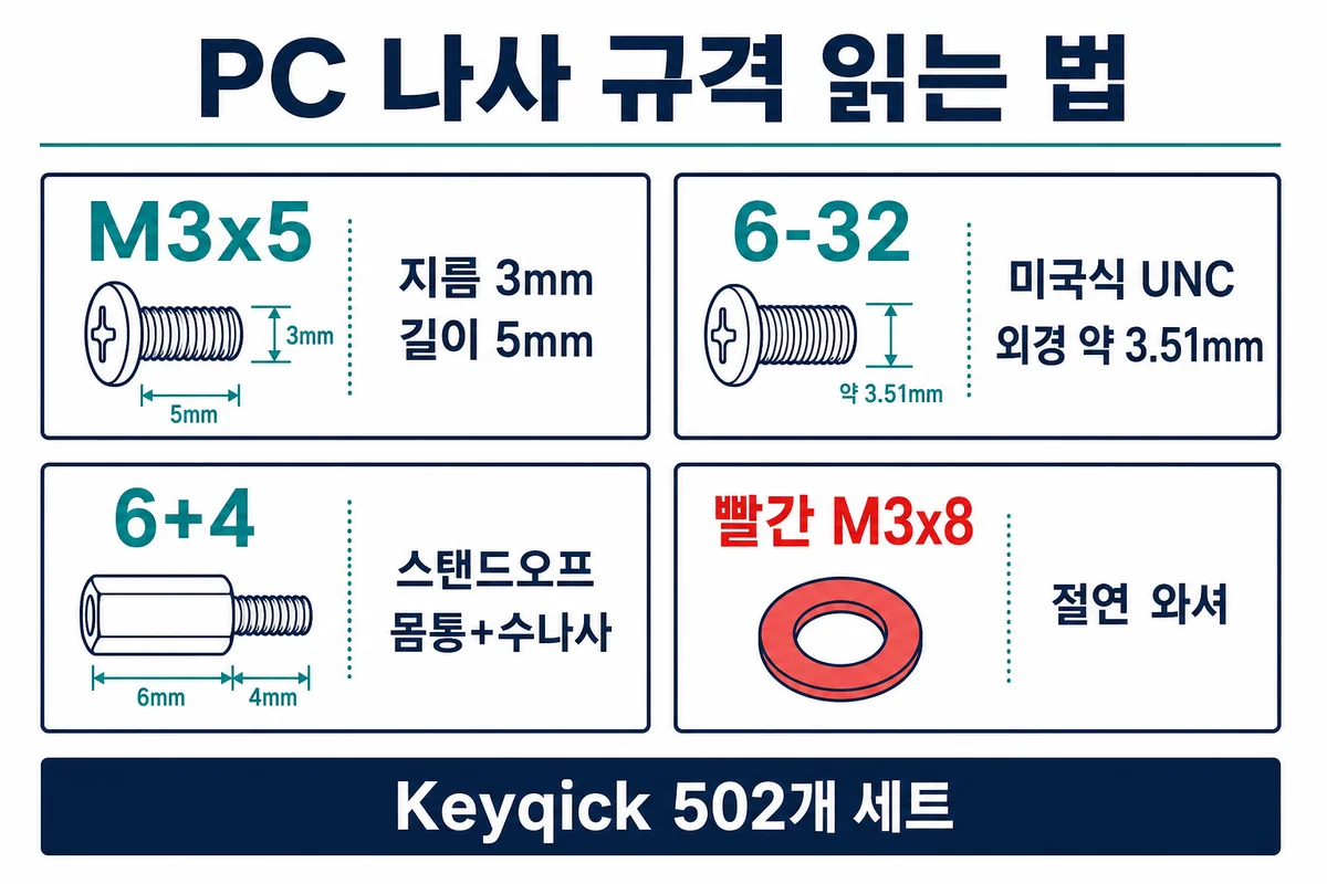 나사 규격 읽는 법