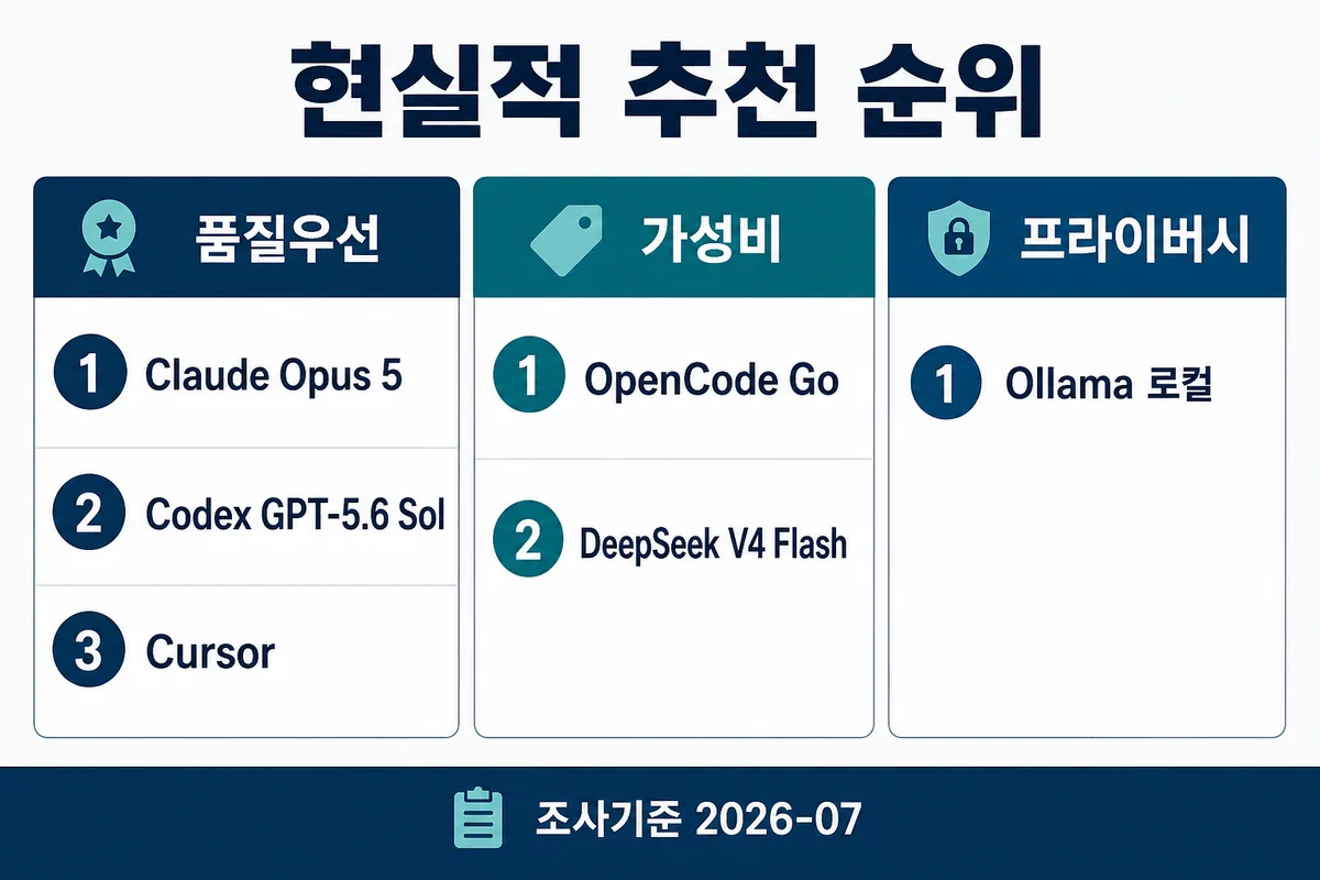 현실적 추천 순위