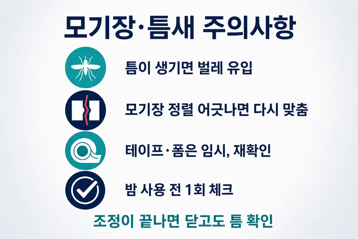 모기장·틈새 체크 인포