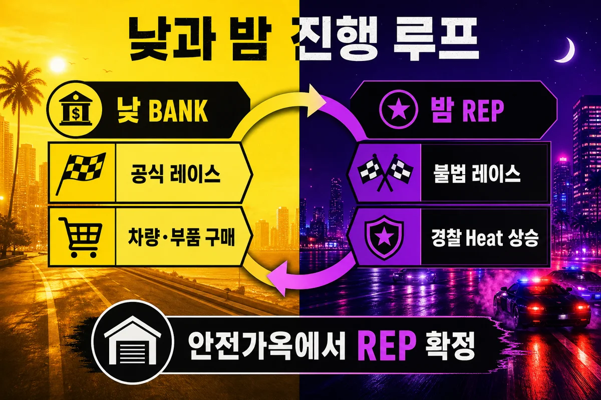 니드 포 스피드 히트 낮 BANK 밤 REP 진행 루프