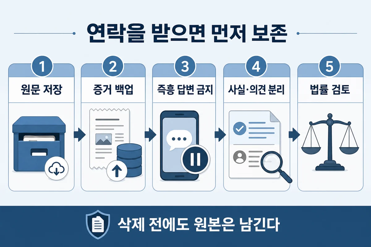 내용증명 삭제 요청 고소 연락을 받은 뒤 대응하는 다섯 단계