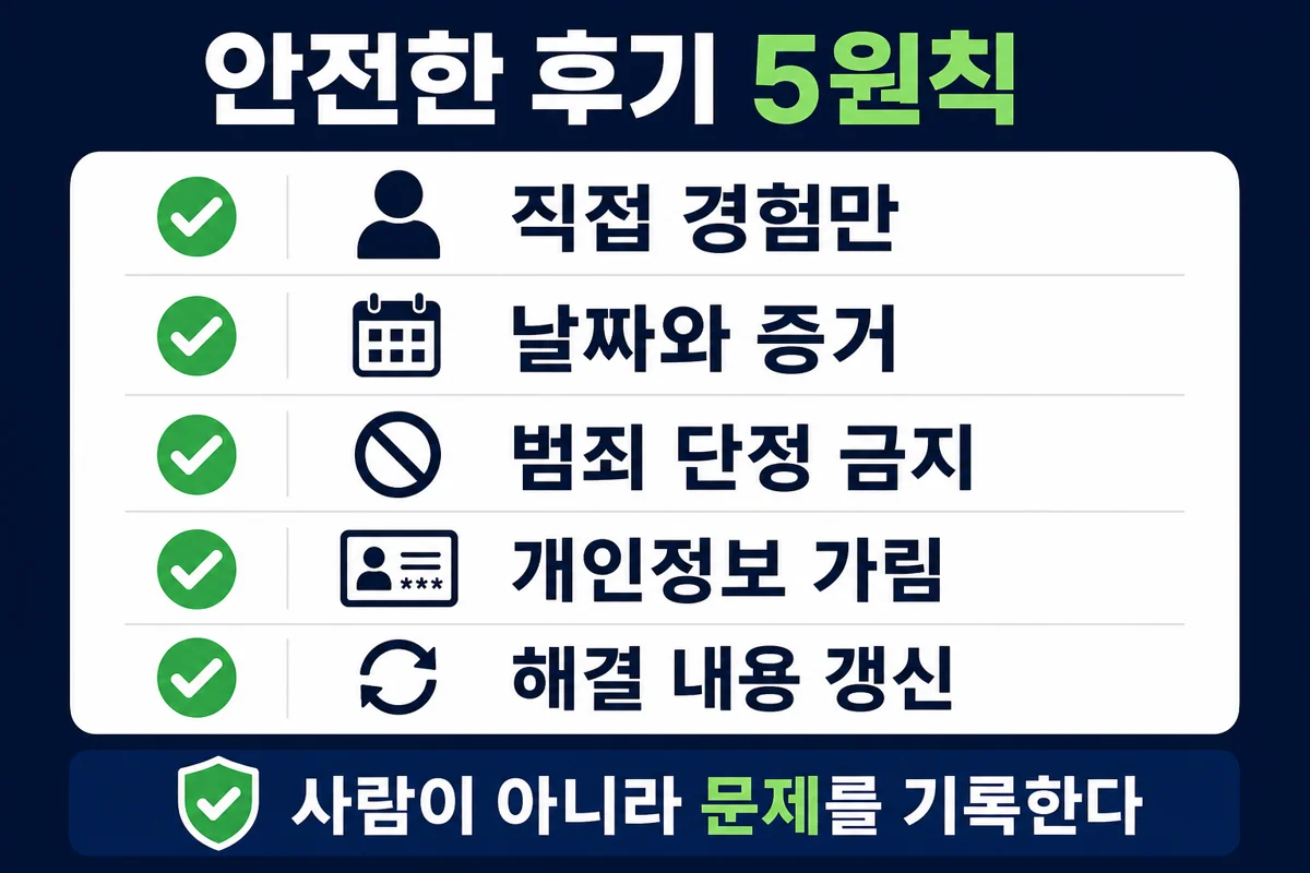 직접 경험과 증거 중심의 안전한 부정 후기 다섯 원칙