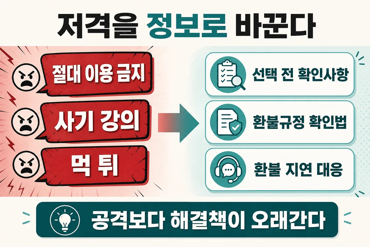 공격적인 저격 문구를 독자에게 유용한 정보 콘텐츠로 바꾸는 예시
