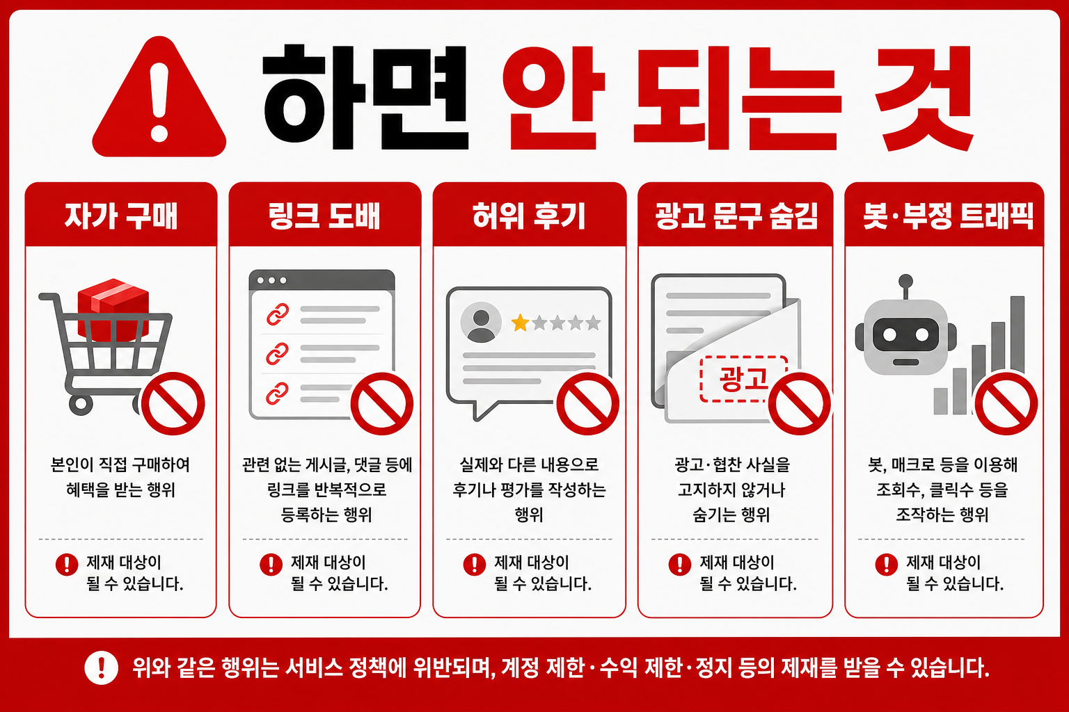 하면 안 되는 것