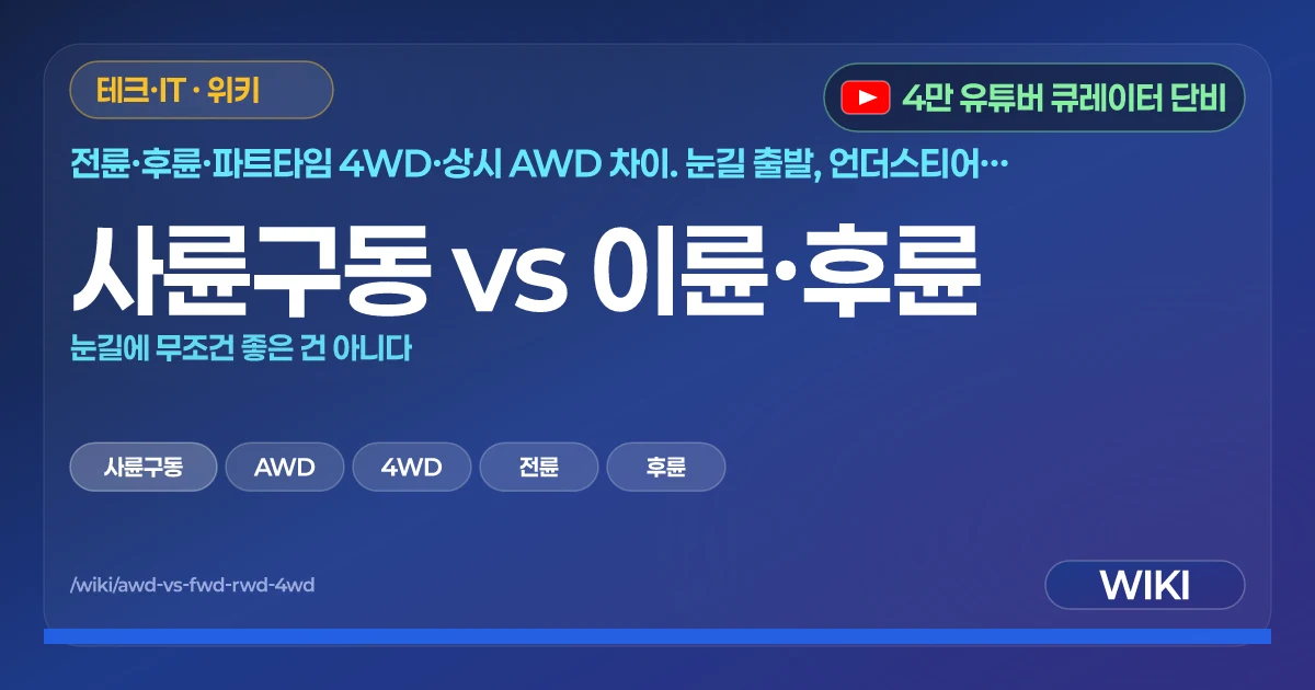 사륜구동 vs 이륜·후륜 | 눈길에 무조건 좋은 건 아니다