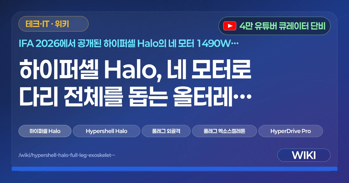 하이퍼셸 Halo | IFA 2026 풀레그 엑소스켈레톤 핵심 스펙·가격·한국 현황