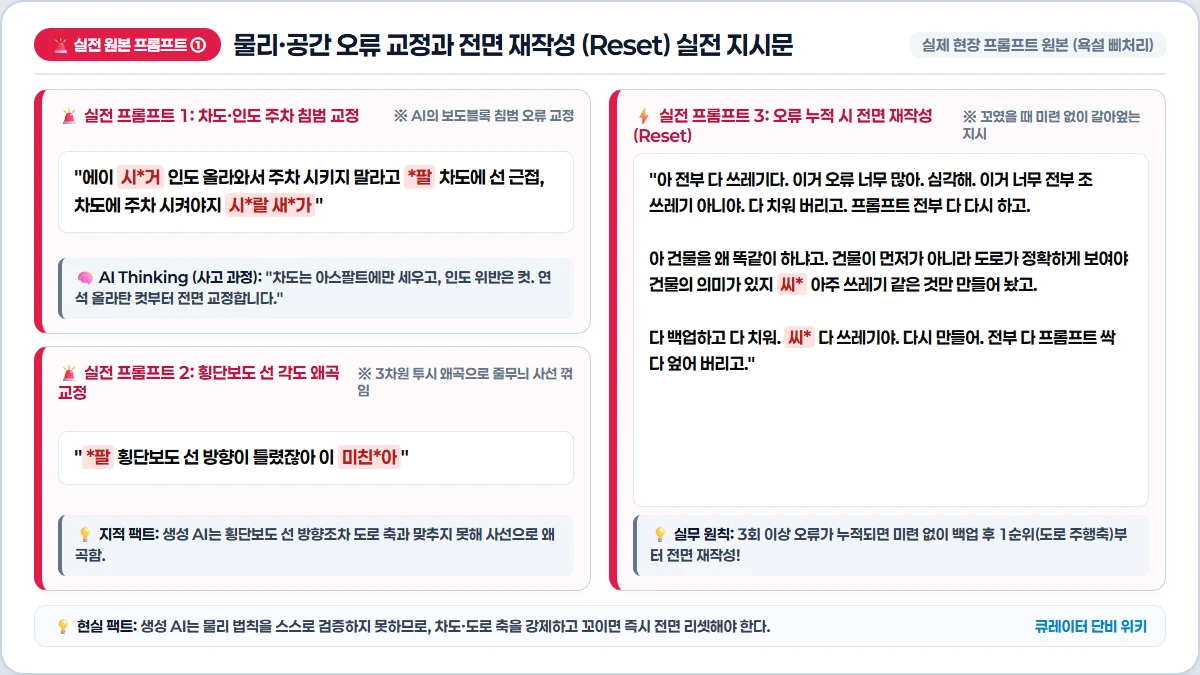 물리·공간 오류 교정과 전면 재작성 인포그래픽