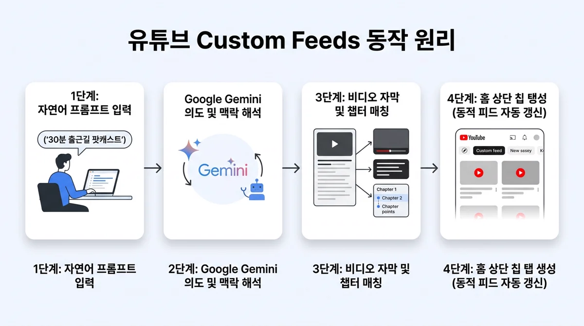 유튜브 Custom Feeds 동작 원리 4단계