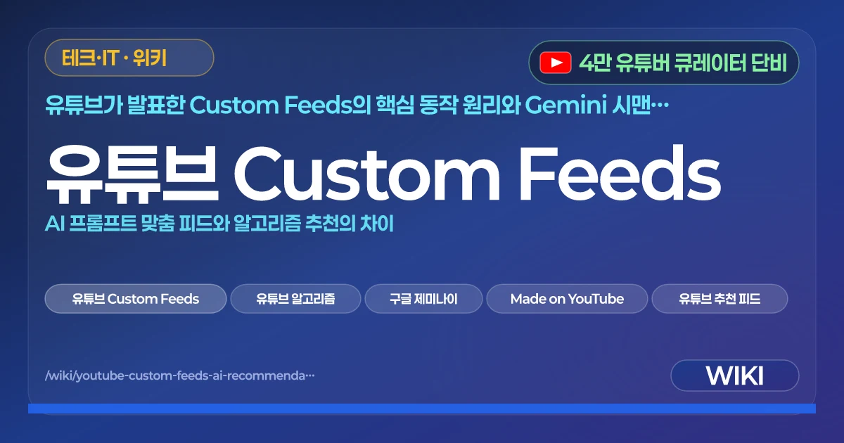 유튜브 Custom Feeds | AI 프롬프트 맞춤 피드와 알고리즘 추천의 차이