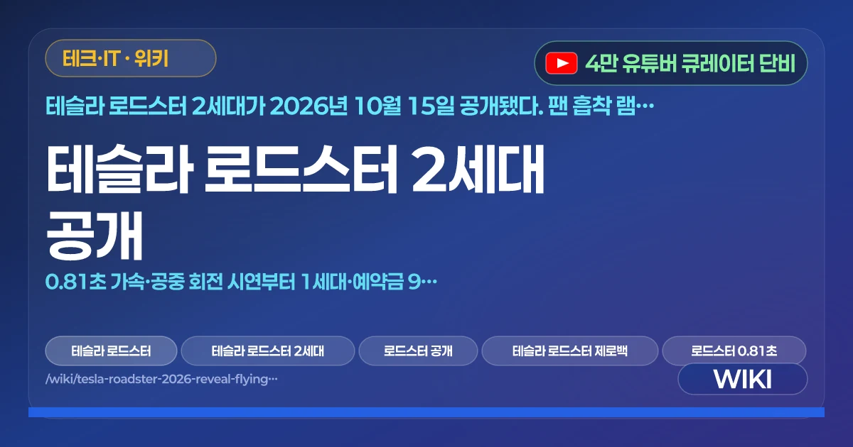 테슬라 로드스터 2세대 공개 | 0.81초 가속·공중 회전 시연부터 1세대·예약금 9년 흑역사까지
