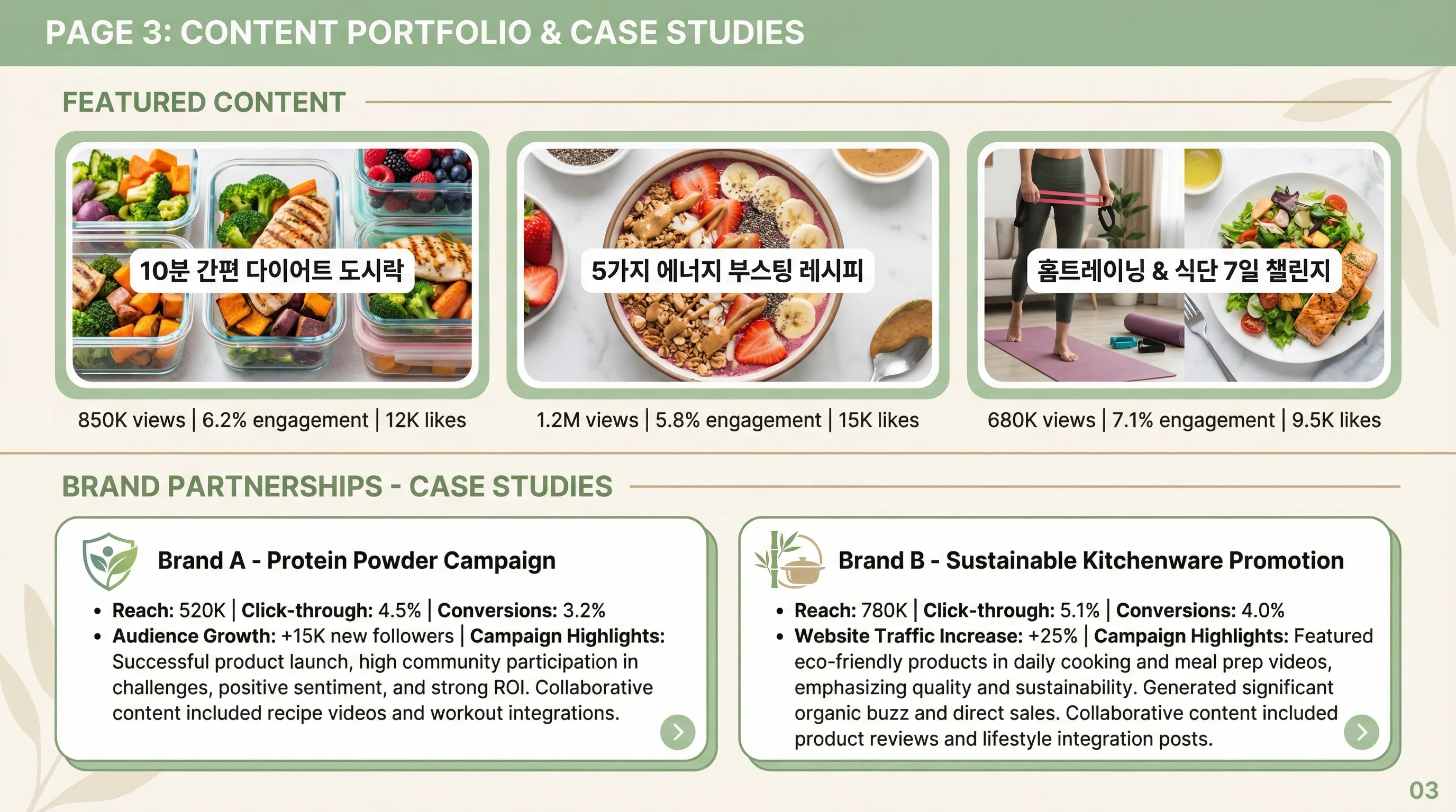 미디어 킷 샘플 - 채널 및 브랜드 소개서 3페이지