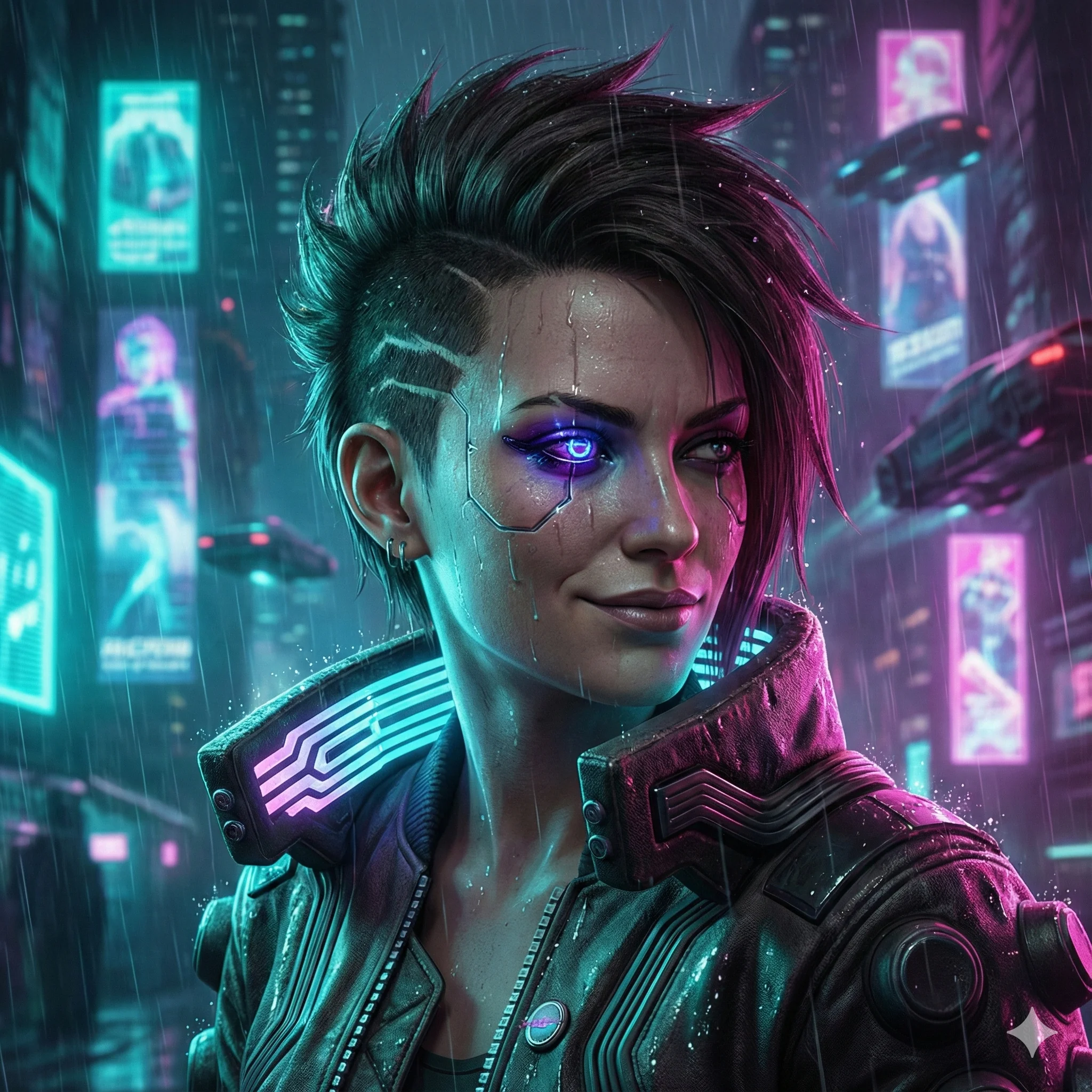 A cyberpunk-styled avatar