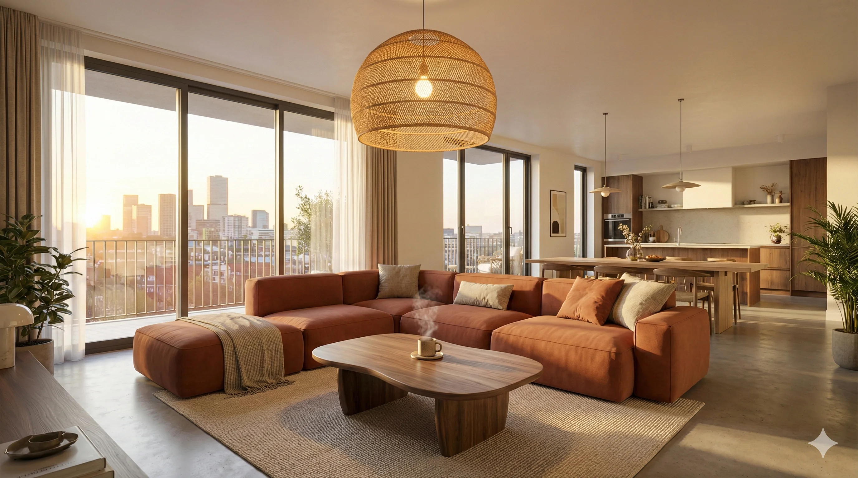 An open-plan living room