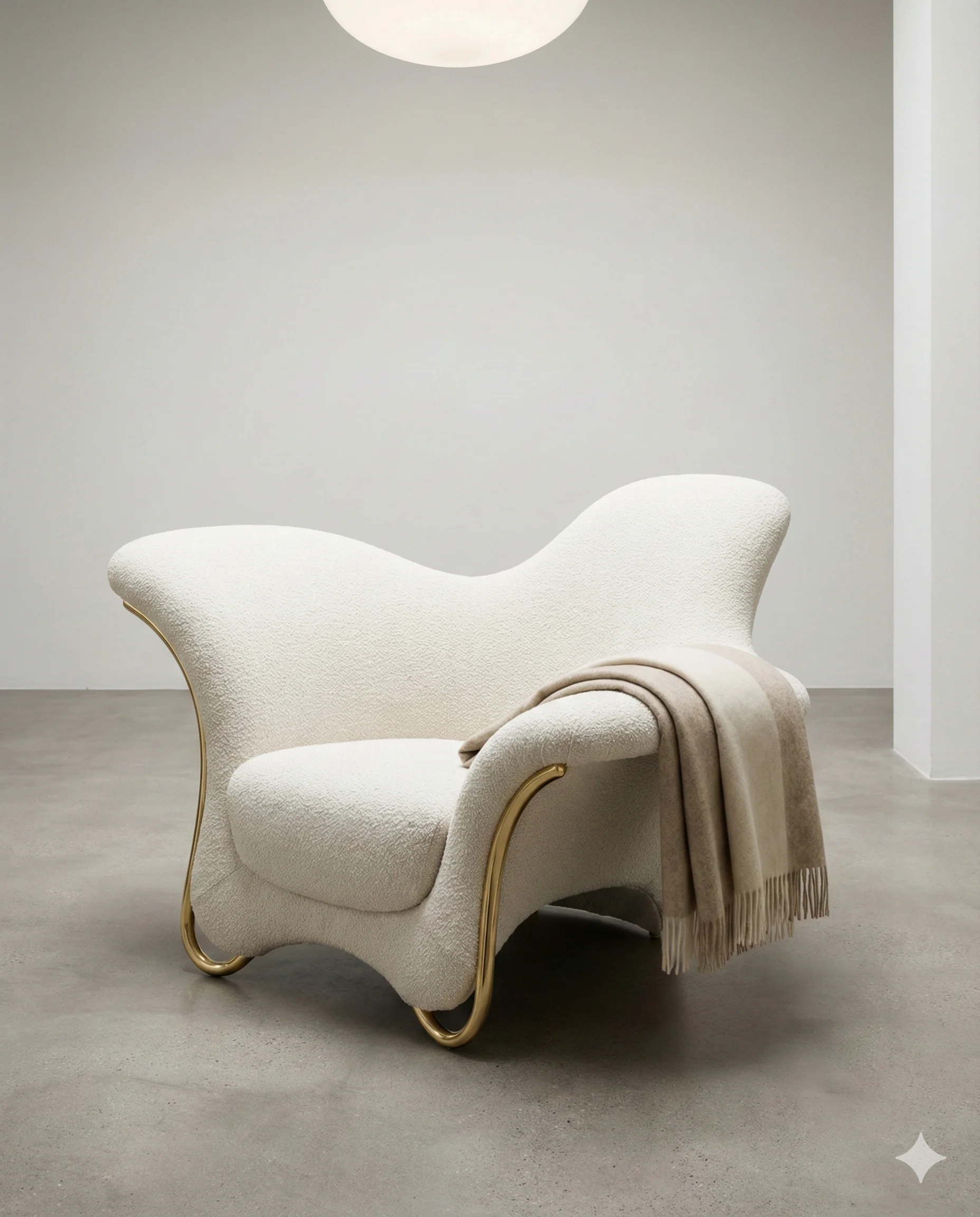 A sculptural lounge chair