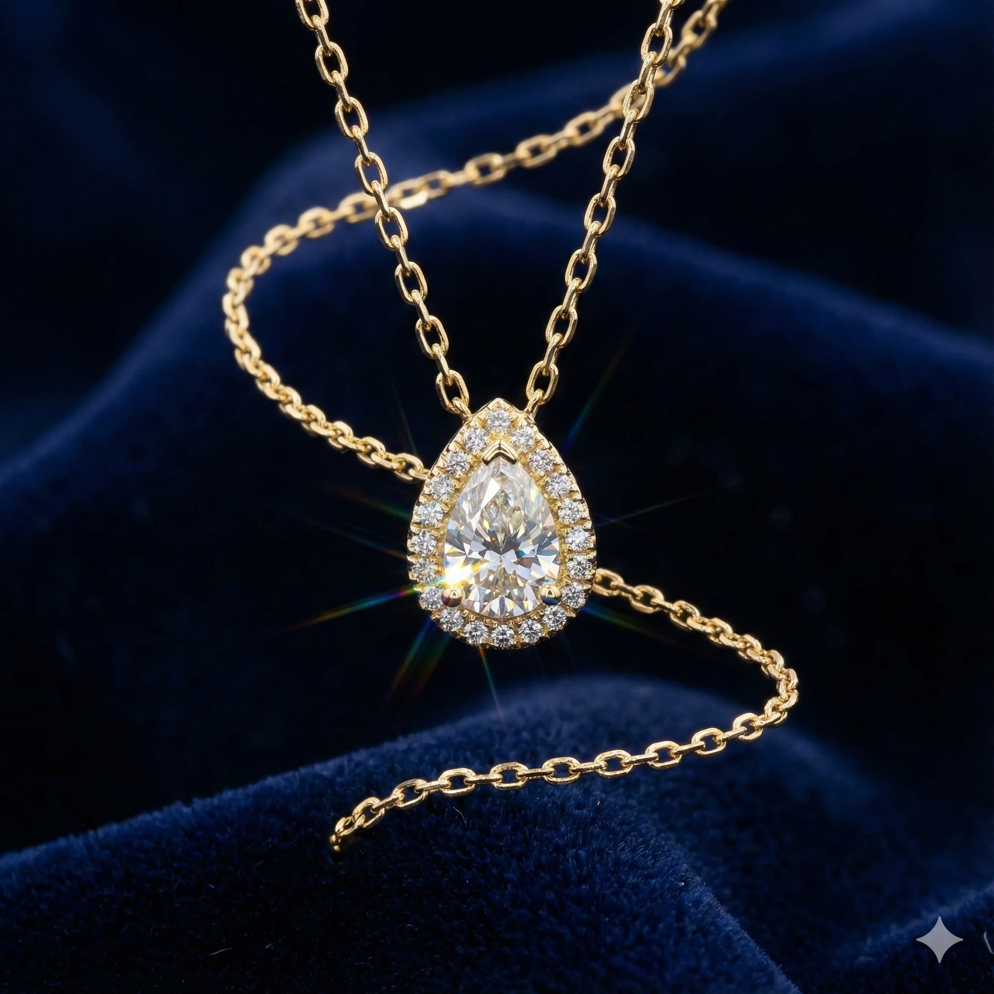 A delicate gold pendant necklace