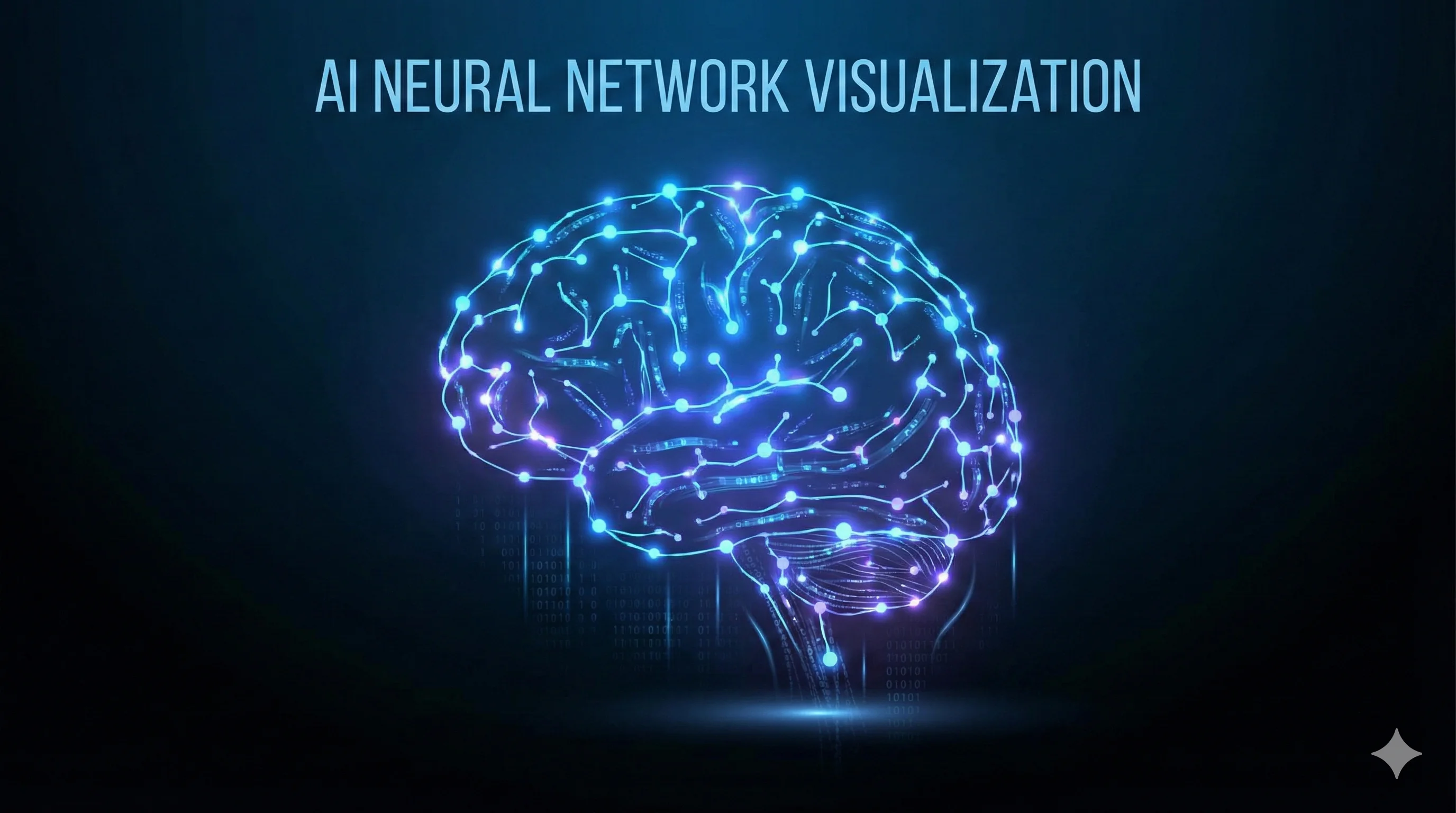 interconnected glowing nodes forming the shape of a human brain